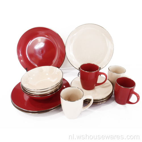 Color Glaze Stoneware Diner Set